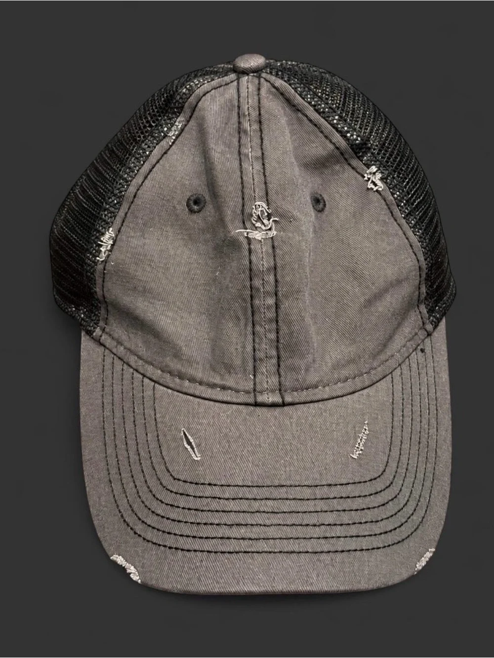Sportsman Distressed Charcoal Mesh Cap